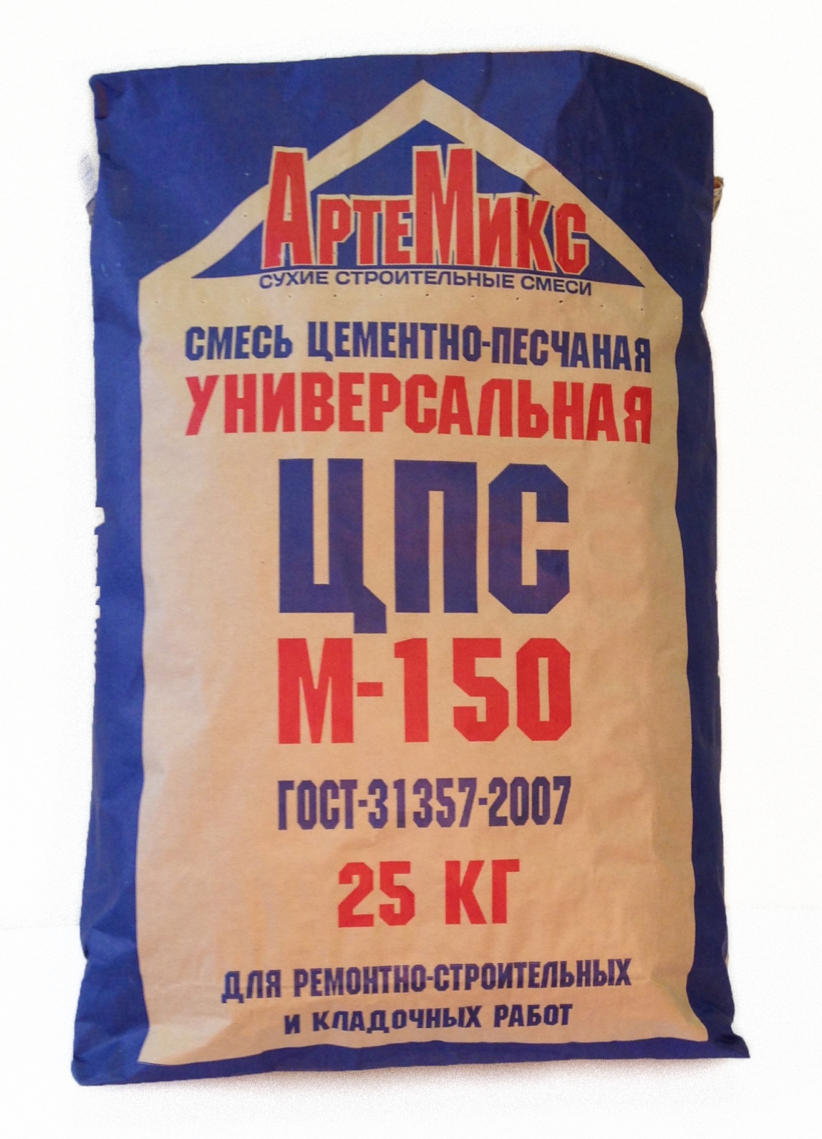 Цементно-песчаная смесь (ЦПС) универсальная М-150 (25 кг.)