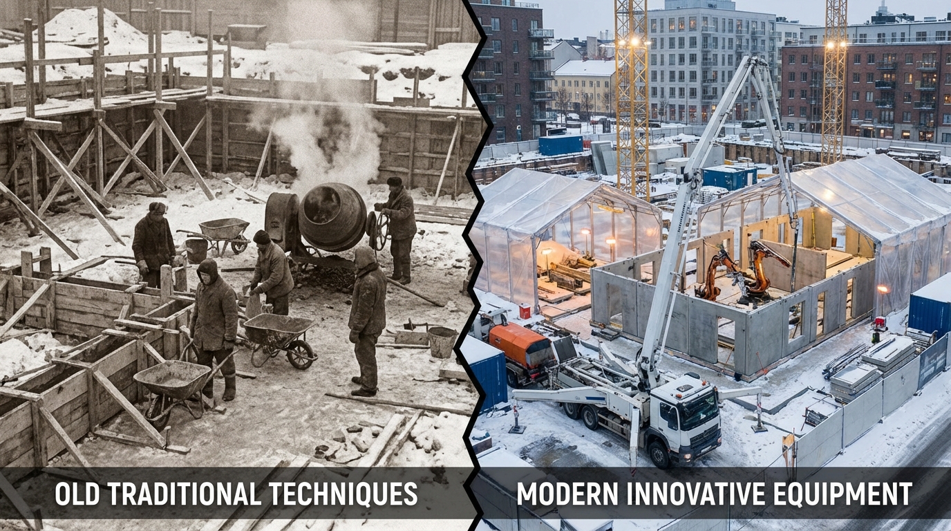 Архив технологий зимнего бетонирования: от классики к инновациям